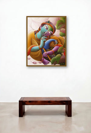 Mayavi 6 (Harmony with Nature) by artist Dhananjay Mukherjee displayed in a Modern Penthouse