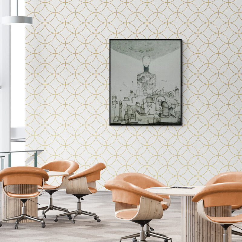 Preview of 'Me And My Dreamland (The Wellspring of Life)' Painting by Taslim Jamal shown on a wall in a furnished room.