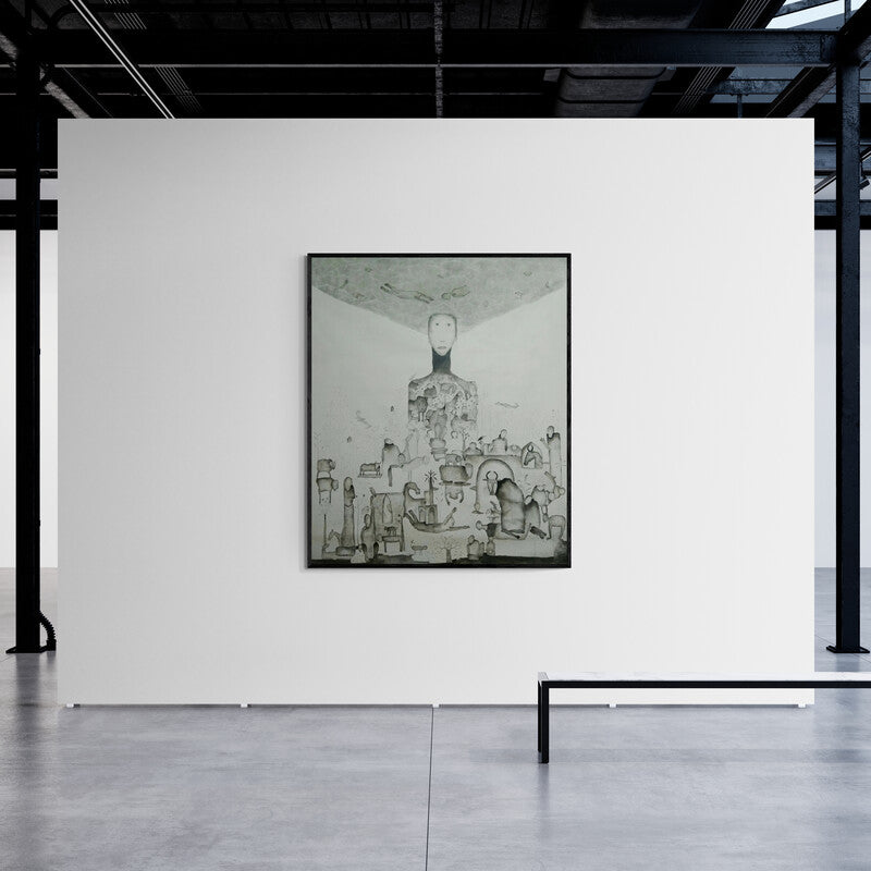 In-situ view of Taslim Jamal's 'Me And My Dreamland (The Wellspring of Life)' painting in a room