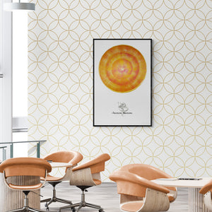 Achyut Palav's painting 'Meditate (Cosmic Mandala)' displayed in a modern living room setting