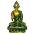 Religious handicraft titled 'Meditating Blessing Buddha 3', 8x5x4 inches, by artist Brass Handicrafts on Brass