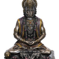 Religious handicraft titled 'Meditating Lord Hanuman', 8x6x6 inches, by artist Brass Handicrafts on Polyresin And Bronze