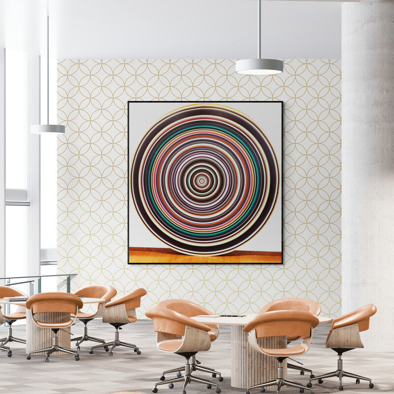 In-situ view of Ghanshyam Gupta's 'Meditation 1 (Infinite Regression)' painting in a room