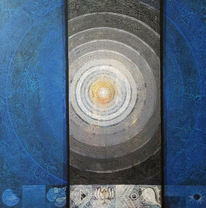 meditation acrylic painting titled 'Meditation 177', 36x36 inches, by artist Nilesh Nikam on Canvas