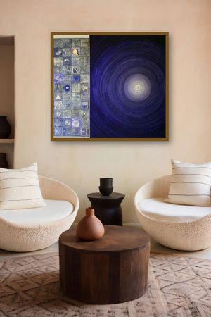 Meditation 50 (Dichotomy) by artist Nilesh Nikam displayed in a Museum Style gallery