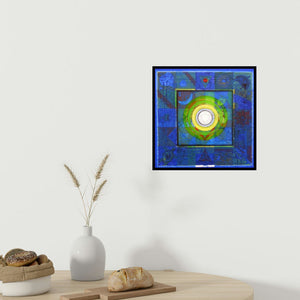 In-situ view of Nilesh Nikam's 'Meditation 8 (The Heart of Stillness)' painting in a room