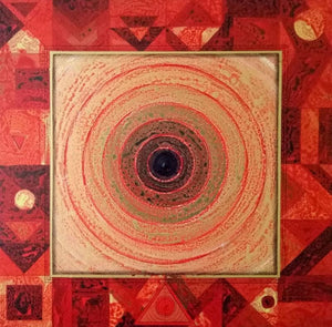 Abstract acrylic painting titled 'Meditation 83', 18x18 inches, by artist Nilesh Nikam on Canvas