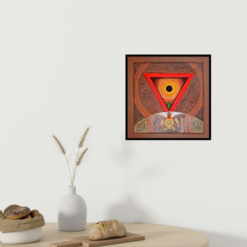 In-situ view of Nilesh Nikam's 'Meditation 90' painting in a room