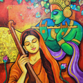Meera Ke Krishna 1' religious acrylic painting by artist Arjun Das, 42x36 inch, on canvas