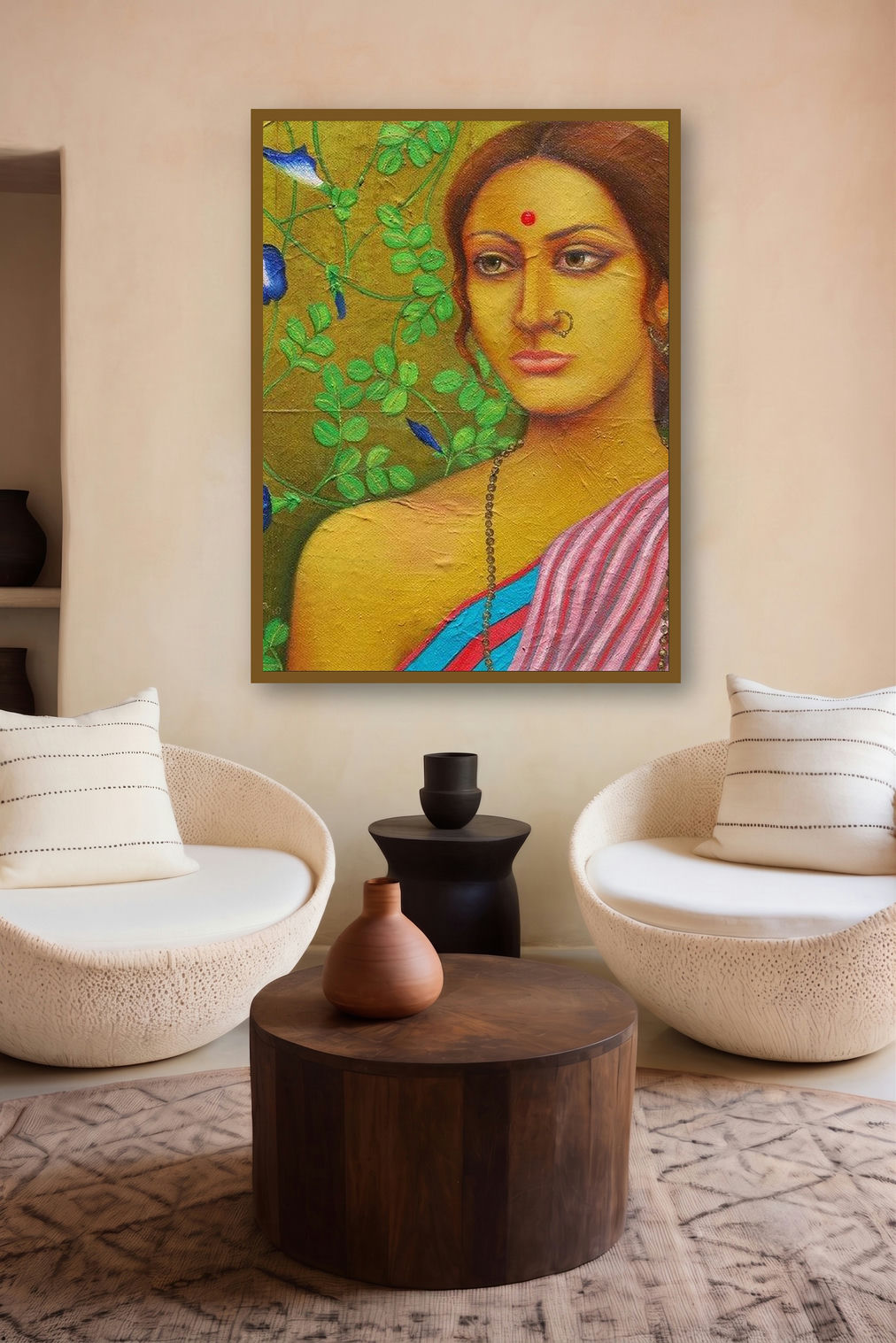 Megh Balika by artist Suparna Dey displayed in a Minimalist gallery