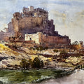 Mehran Fort' cityscape watercolor painting by artist Amol Dubhele, 15x22 inch, on paper