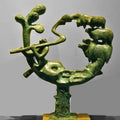 Melodious Nature 4' figurative Bronze sculpture by artist Dilip Paul, 24x21 inch, on bronze