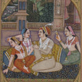 Religious mughal traditional art titled 'Melodious Sprink Mughal Painting', 8x6 inches, by artist Unknown on Paper