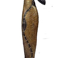 'Melodist' figurative Bronze sculpture by artist Subrata Paul, 34x12 inch, on bronze