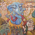 'Melody' religious mixed-media painting by artist Subrata Ghosh, 36x48 inch, on canvas