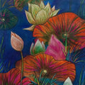 Nature mixed media painting titled 'Melody Of Lotus 1', 21x14 inches, by artist Atin Mitra on Paper