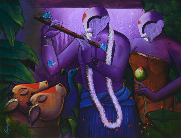 Melody Of Purple Painting by Anupam Pal | ArtZolo.com