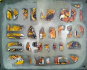 Memories 2 by Ranjith Raghupathy, Original Mixed Media Figurative Painting on Canvas, Small Horizontal Wall Art