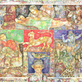 Religious serigraphs painting titled 'Memories', 30x37 inch, by artist Sakti Burman on Paper