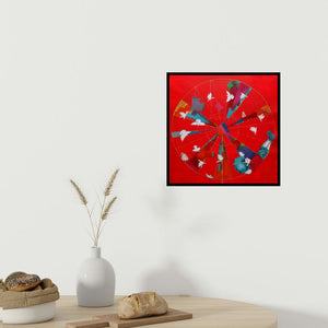 In-situ view of Shiv Kumar Soni's 'Memories Of The Childhood Vii' painting in a room