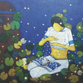 Figurative acrylic painting titled 'Memory', 24x24 inches, by artist Sujit Giram on Canvas