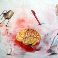 contemporary watercolor painting titled 'Mental Retardness', 24x30 inches, by artist Pranita Das on Paper