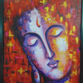 Expressionist acrylic painting titled 'Merge', 28x22 inches, by artist Purnima Gupta on Canvas