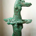 contemporary sculpture titled 'Mermaid', 16x10x7 inches, by artist Dilip Paul on Bronze