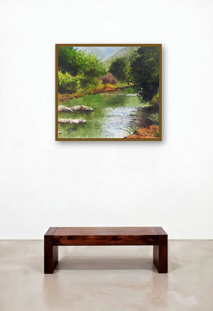 Mesmerizing Stillness by artist Jitendra Sule displayed in a Art Deco Bedroom
