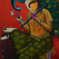 contemporary acrylic painting titled 'Mesmerizing tunes  12', 42x36 inches, by artist Anupam Pal on canvas