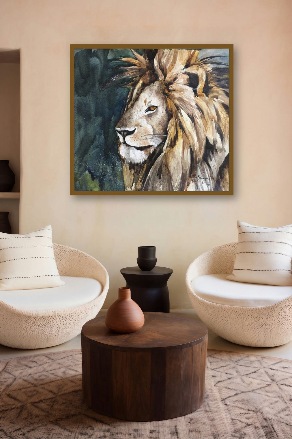 Messy Mane by artist Shagufta Mehdi displayed in a Minimalist gallery