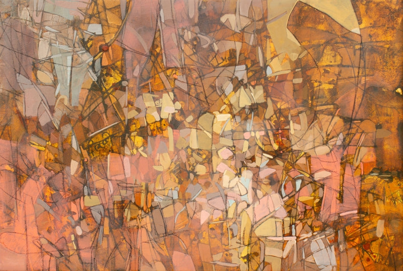 Metaphor Of Life 21' abstract mixed-media painting by artist Akshay Sawant, 24x36 inch, on canvas