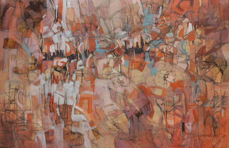 Metaphor Of Life 4' abstract mixed-media painting by artist Akshay Sawant, 24x36 inch, on canvas