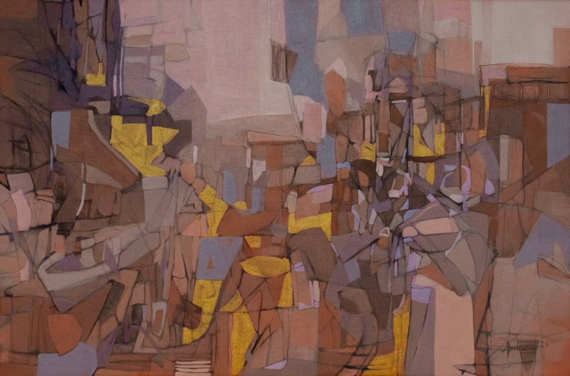 Metaphor Of Life 5' abstract mixed-media painting by artist Akshay Sawant, 24x36 inch, on canvas