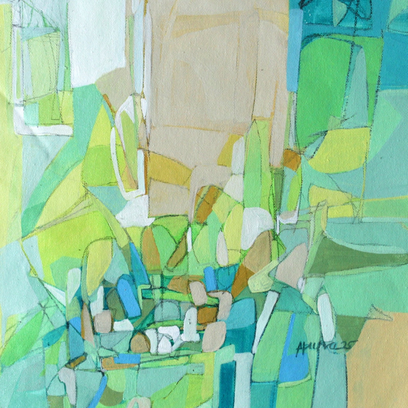 Metaphor Of Life B' abstract mixed-media painting by artist Apurva Singh, 16x16 inch, on canvas