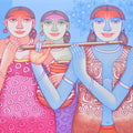 Mid Day Melody 1' figurative acrylic painting by artist Animesh Biswas, 24x30 inch, on canvas