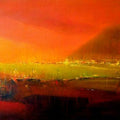 contemporary acrylic painting titled 'Mid Night', 24x48 inches, by artist Dnyaneshwar Dhavale on Canvas