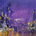 Abstract acrylic painting titled 'Midnight City', 18x30 inches, by artist Dnyaneshwar Dhavale on Canvas