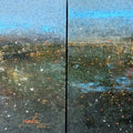 Abstract acrylic painting titled 'Midnight Guwahati 3 (Diptych)', 24x64 inch, by artist Dnyaneshwar Dhavale on Canvas
