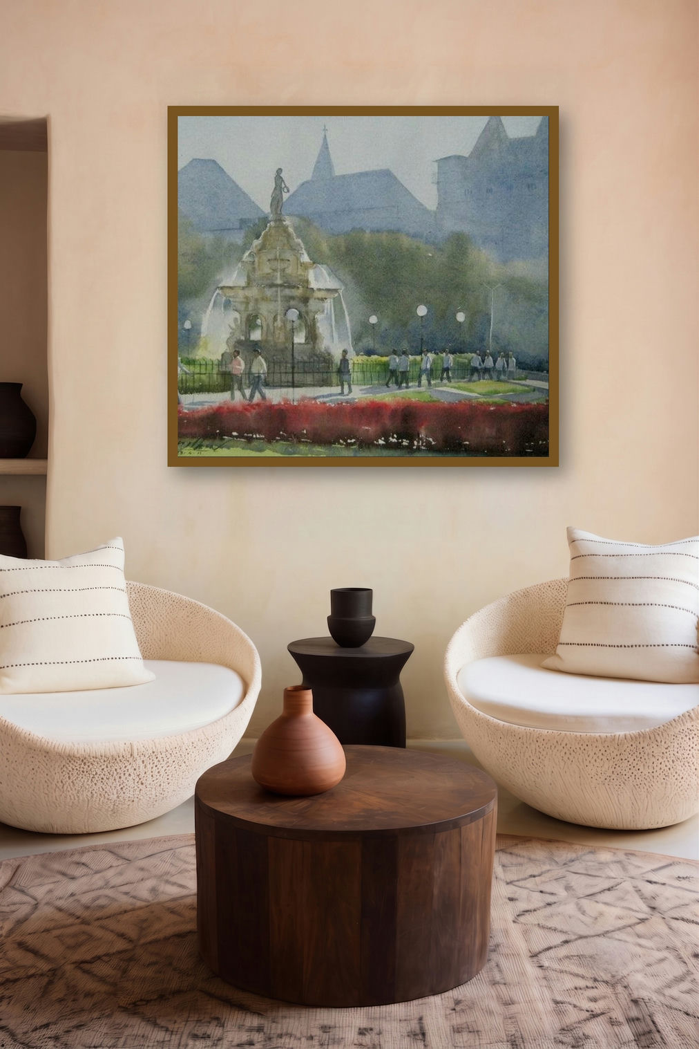 Mind Coller 2 (Flora Fountain displayed in a Luxury gallery