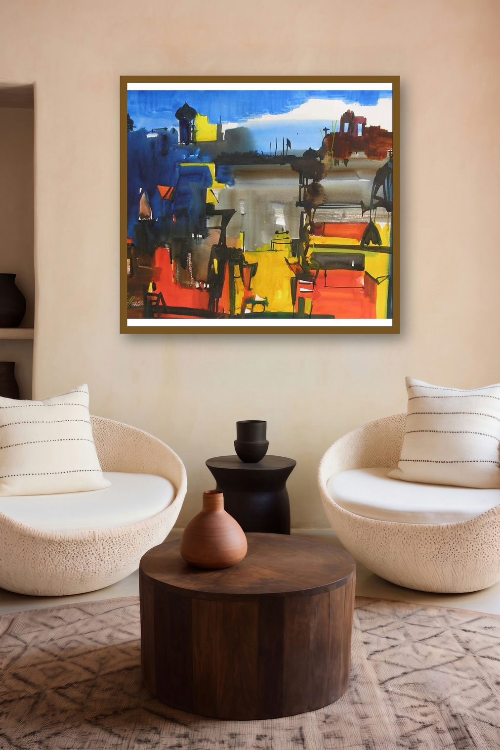 Mindscape 30 (Urban Tapestry) by artist Sunil Kale displayed in a Contemporary gallery
