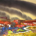 Mindscape Panchgani' landscape watercolor painting by artist Sunil Kale, 22x30 inch, on paper