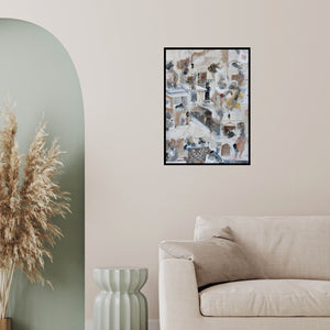 In-situ view of Susmita Chowdhury's 'Miniature 1 (A Day in the City)' painting in a room