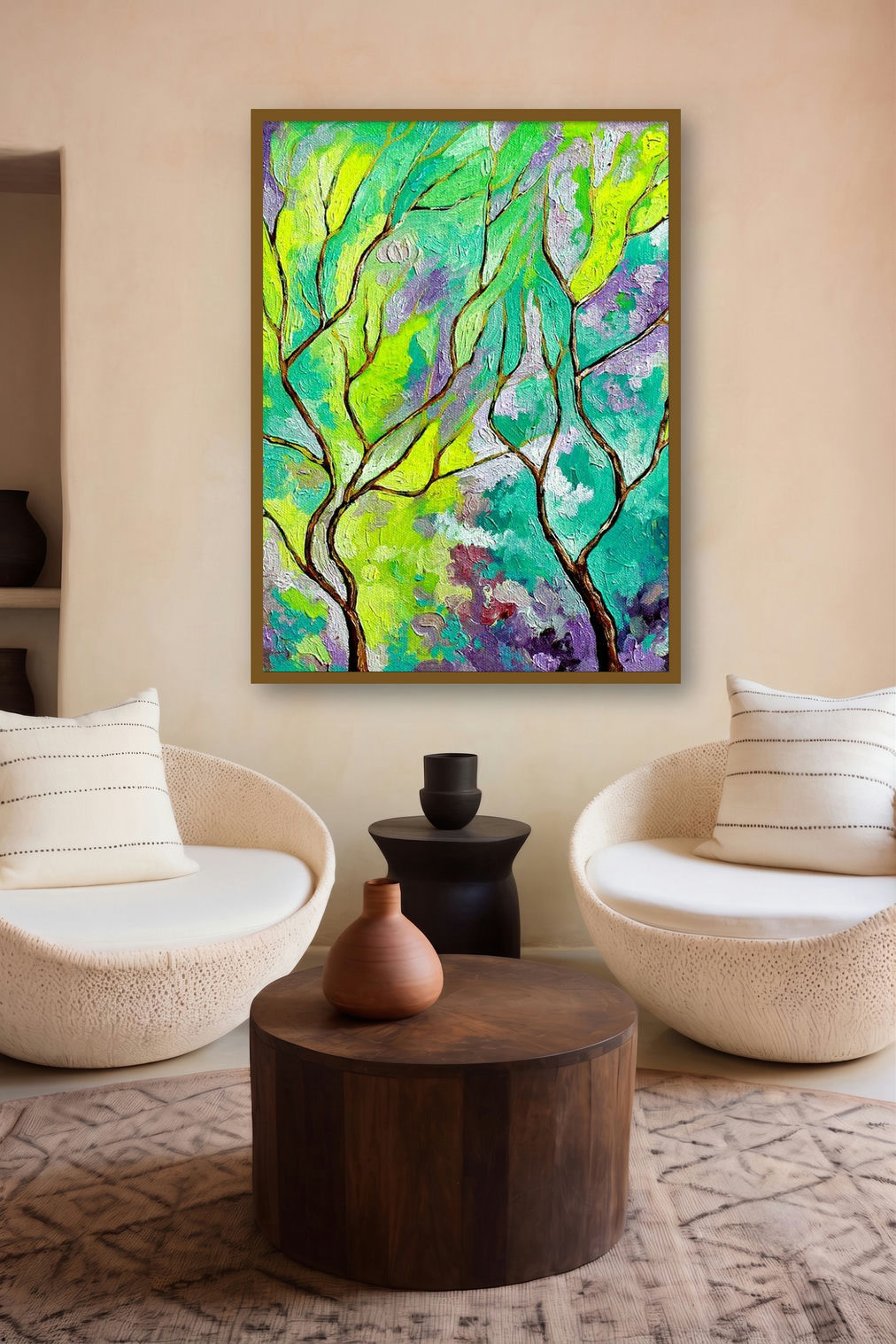 Minty Season (Verdant Harmony) by artist Bahadur Singh displayed in a Designer gallery