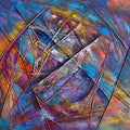 Abstract mixed media titled 'Miracle Within', 24x30 inches, by artist Purnima Gupta on canvas