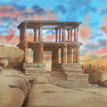 Miraculous Evening At Hemakuta Hill' cityscape watercolor painting by artist Rahul Salve, 10x14 inch, on paper
