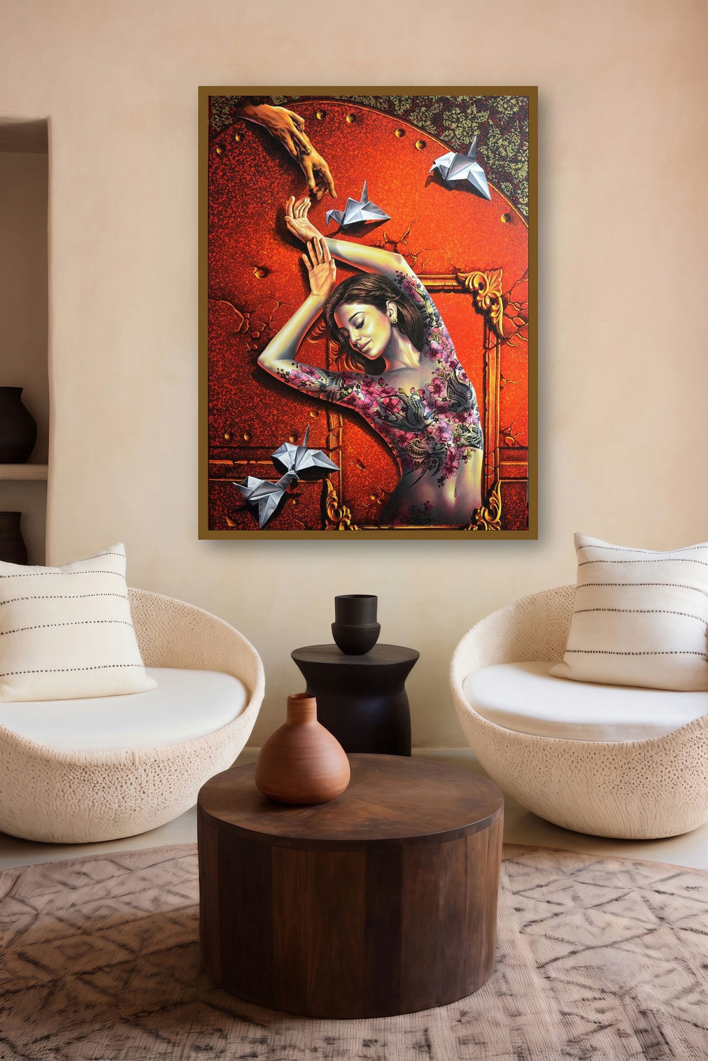 Mirror Lady 2 by artist Prashanta Nayak displayed in a Luxury gallery