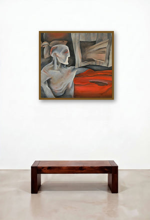 Miss You 2 (Contemplation) by artist Akashay Avsare displayed in a Minimalist Reception Area