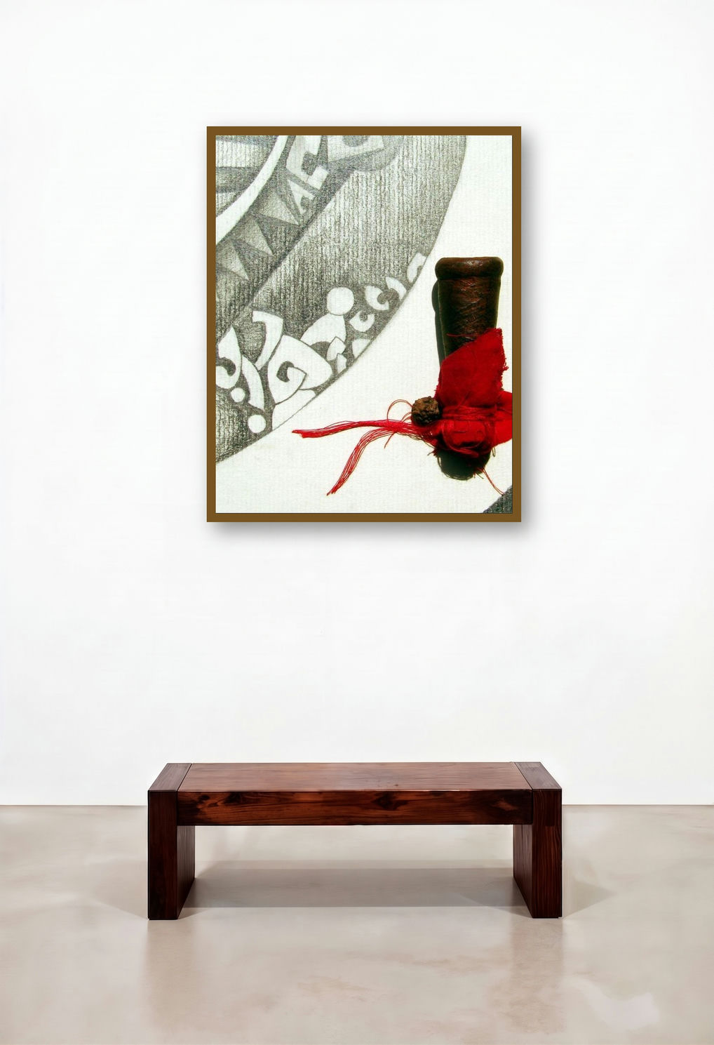 Mixed Media Abstarct I by artist Mohit Bhatia displayed in a Urban Loft Library