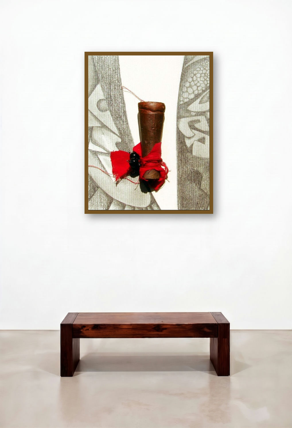 Mixed Media Abstract Ii by artist Mohit Bhatia displayed in a Scandinavian Hotel Suite